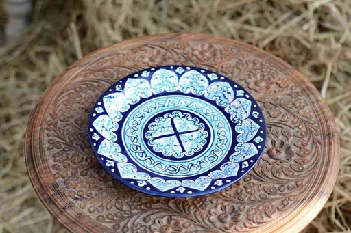[PK0363-CF-BPO-026295] Blue Pottery Dinner Plate