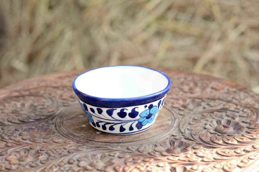 [PK0363-CF-BPO-026318] Blue Pottery Round Shaped Butter Cup
