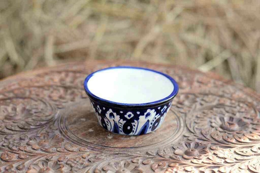 [PK0363-CF-BPO-026322] Blue Pottery Round Shaped Butter Cup