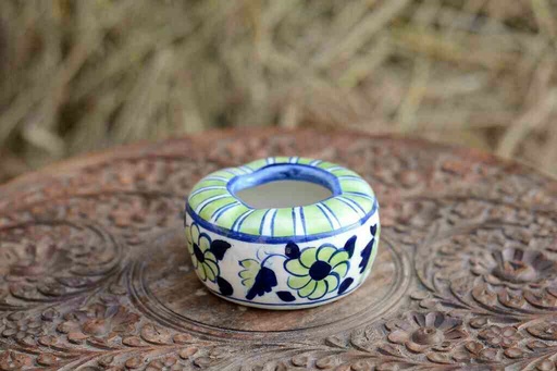 [PK0363-CF-BPO-026345] Blue Pottery Round Shaped Ashtray