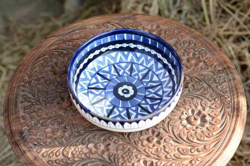 [PK0363-HM-TBW-026352] Blue Pottery Bowl