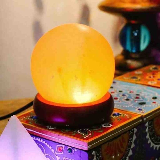 [PK8146-HM-LMP-027831] Decorative and Natural Air Purifier Ball Shape Salt Lamp
