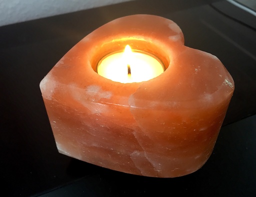 [PK8146-HM-WLH-027863] Himalayan Heart Shape Salt Candle Holder (Pack of 2)
