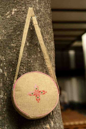 [PK5848-BG-HAN-027895] Hazara Phulkari Embroidered Handbag