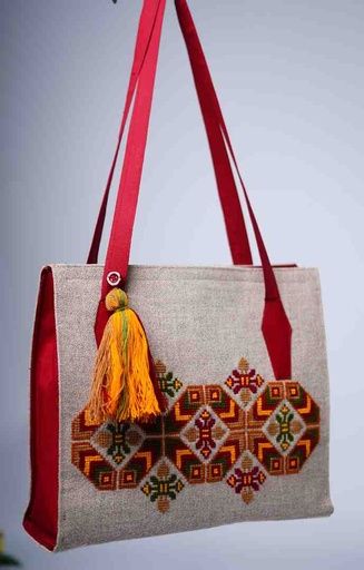 [PK9024-BG-HAN-029553] Borderline-Cross-Stitched-Lady's