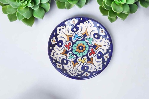[PK9650-HM-BKT-030001] Blue Pottery Quarter Plate