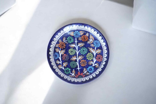 [PK9650-HM-BKT-030003] Blue Pottery Quarter Plate