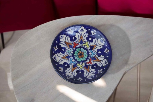 [PK9650-HM-BKT-030005] Blue Pottery Quarter Plate