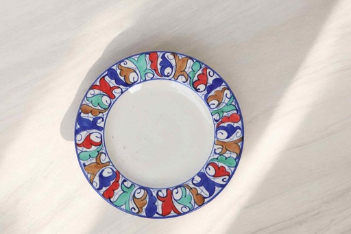 [PK9650-HM-BKT-030025] Blue Pottery Medium Plate