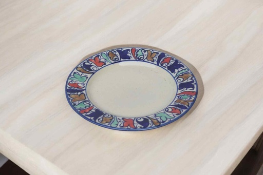 [PK9650-HM-BKT-030030] Blue Pottery Medium Plate