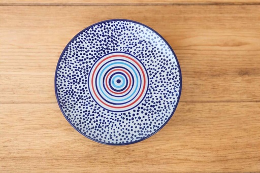 [PK9650-HM-BKT-030038] Blue Pottery Large Plate