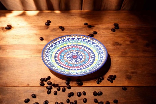 [PK9650-HM-BKT-030041] Blue Pottery Large Plate