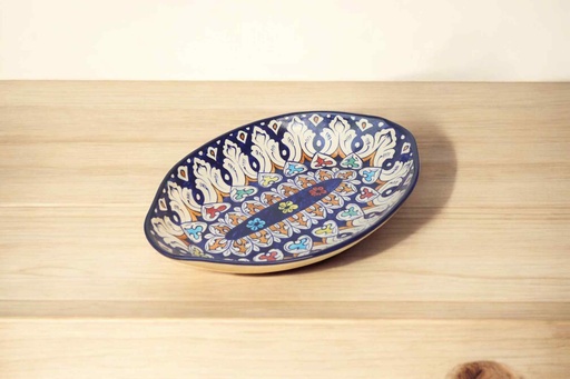 [PK9650-HM-BKT-030062] Blue Pottery Rice Dish