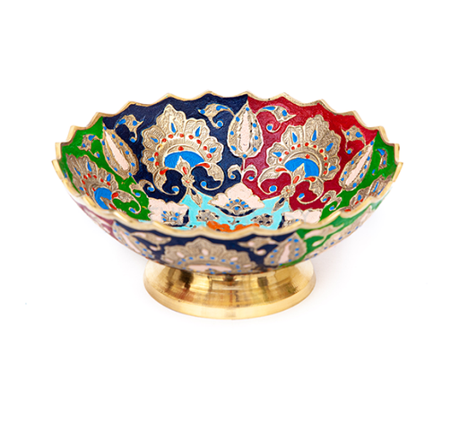 [PK9632-CF-MET-030165] Vibrant Enamel Bowl