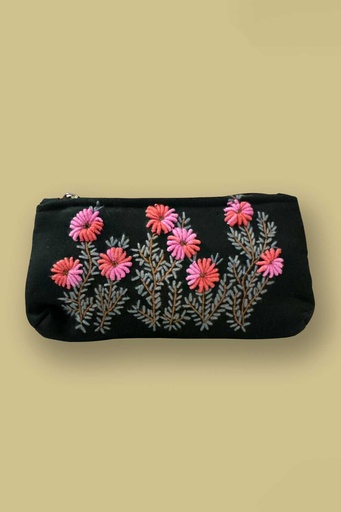 [1-HB-24] Black floral pouch
