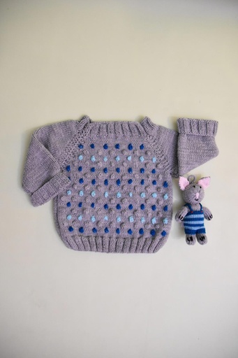 [44-kn-19] Knitting Raglan - Dark Grey