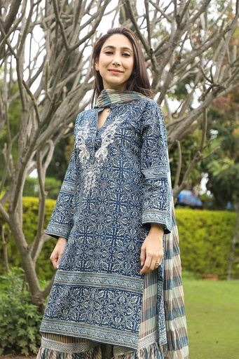 [K-60-24] AJRAK EMBROIDERED KURTA