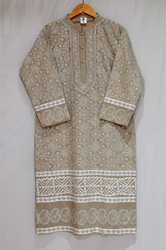 [5] Beige Shadow Embroidered kurta