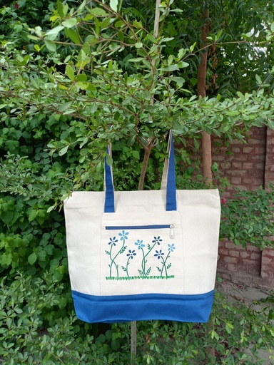 Canvas zipper tote bag