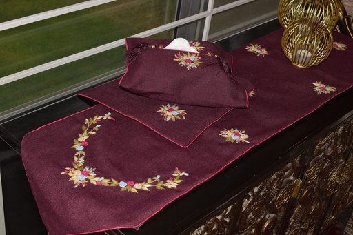 [VC-EG-DS-32] DS-32 Plum Jute Dining Set