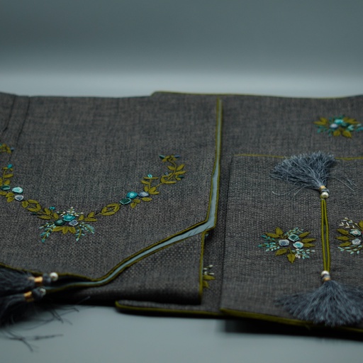 [VC-EG-DS-5] DS-5 Dark Grey Jute Dining Set