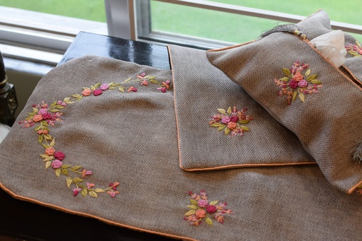 [VC-EG-DS-30] DS-30 Grey Jacquard Dining Set