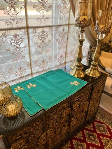 [VC-EG-TM-10] TM-10 Turquoise Jute Tray Mats