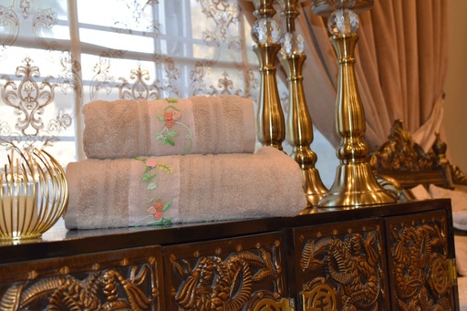 [VC-EG-T-8] T-8 Beige Towels Set of 2