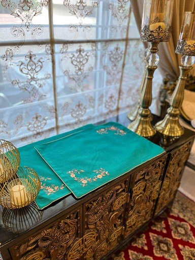 [VC-EG-TM-8] TM-8 Turquoise Jute Tray Mats