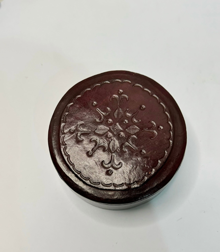 [VC-NUQ-078] Leather Round Jewelry Box