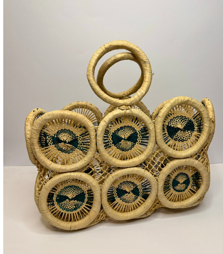 [VC-NUQ-202] Vintage Raffia Tote Bag