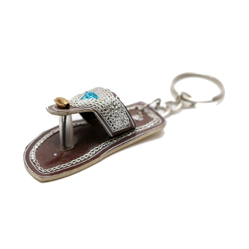 [PK0130-MR-GEN-003225] Handmade Chappal Keyring (Set of 5)