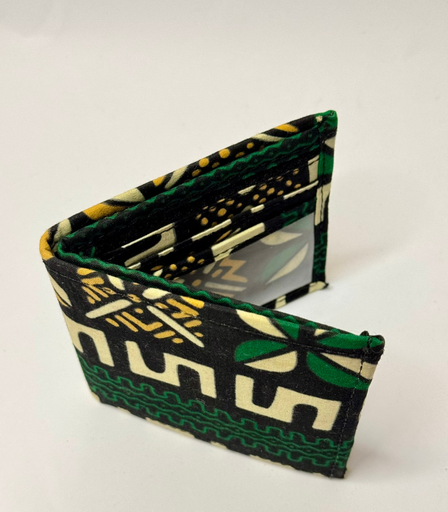 [VC-NUQ-242] Leather & Ankara Wallet