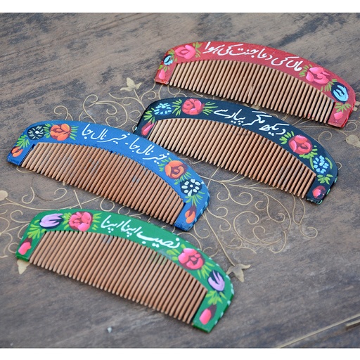 [PK0310-MR-CMB-003395] Hand Painted - Wooden Comb