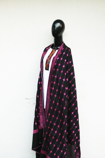[PK0029-CW-SCF-000483] Hand embroidered jisti shawl