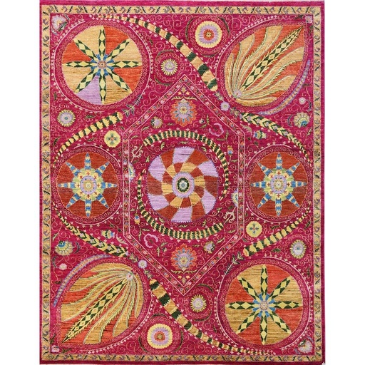 [PK0499-HM-RUG-004273] Suzani Carpet -Wool&Silk- 8x10