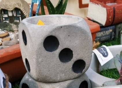 [PK0849-HM-PLN-005031] The Dice Planter - Grey