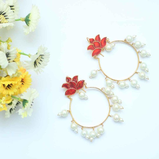 [PK2502-JW-EAR-008431] Meena Bandi Earrings - Kundan Jewellery